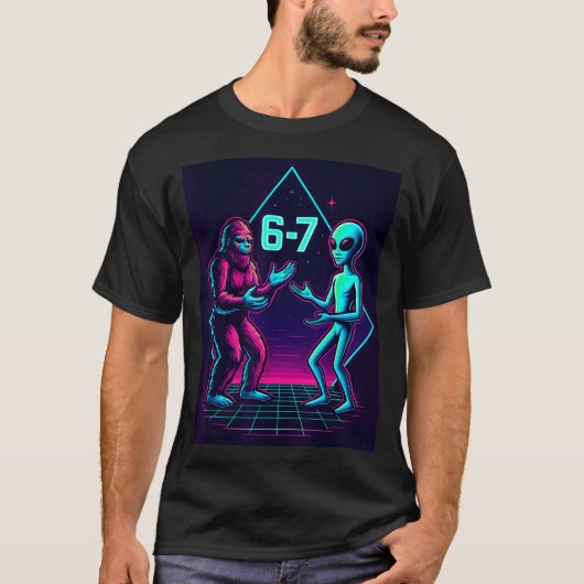 T-shirt 67 Six Seven Meme Funny Bigfoot Alien Sasquatch Uf (Devant)