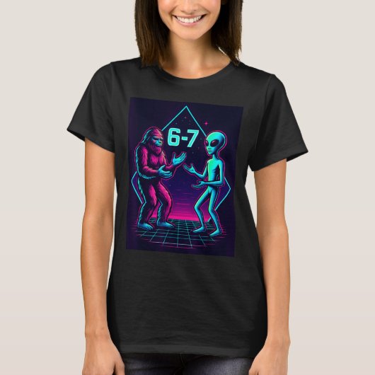 T-shirt 67 Six Seven Meme Funny Bigfoot Alien Sasquatch Uf (Devant)