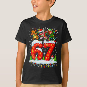 T-shirt 67 Six Seven Mème Génération Alpha Noël Santa Elf
