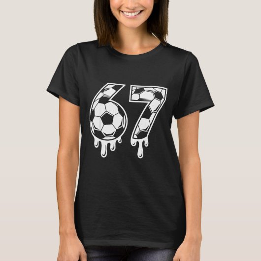 T-shirt 67 Soccer Ice Cream Drip Gen Alpha Six Seven Meme  (Devant)