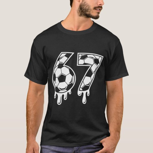 T-shirt 67 Soccer Ice Cream Drip Gen Alpha Six Seven Meme  (Devant)