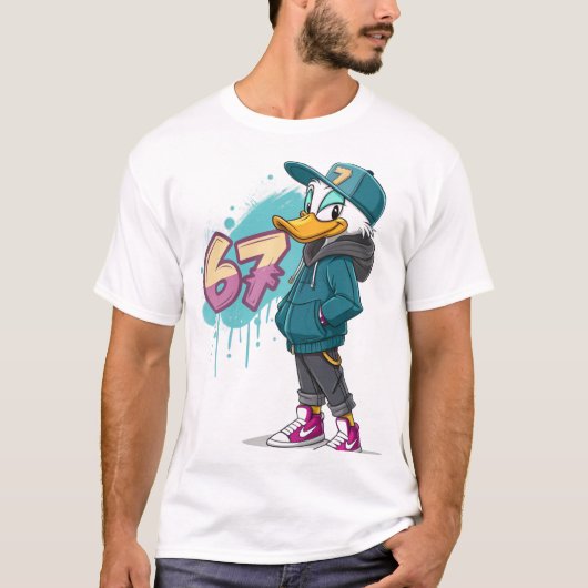 T-shirt 67 Street Duck – Urban Cartoon Style (Devant)