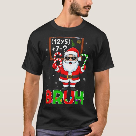 T-shirt 67 Teacher Christmas Santa Six Seven Meme Math Equ (Devant)