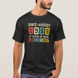 T-shirt 67e anniversaire Awesome depuis août 1955 Vintage