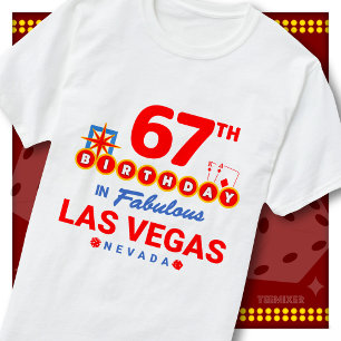 T-shirt 67e Anniversaire Las Vegas Panneau de Bienvenue Gr
