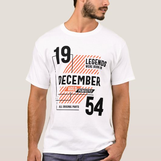 T-shirt 67e Anniversaire Légendes Sont Nées En Décembre 19 (Devant)