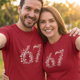 T-shirt 67e Numéro du cœur romantique de la Saint-Valentin