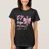 T-shirt 67th Day Of School 67 Days Smarter Coquette Bow Te (Devant)