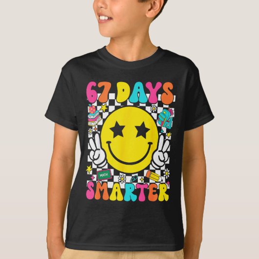 T-shirt 67th Day Of School 67 Days Smarter Teacher Student (Devant)