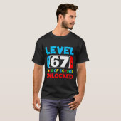 T-shirt 67th Day Of School Gamer Level 67 Days Unlocked 6 (Devant entier)