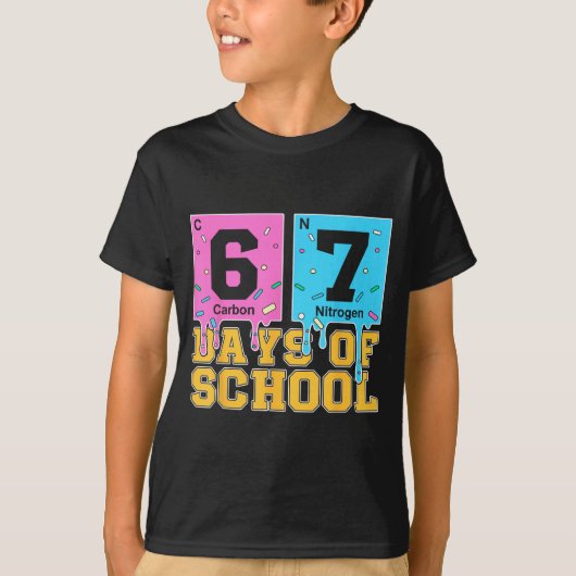 T-shirt 67th Day Of School Kids Funny Meme Six Seven Perio (Devant)
