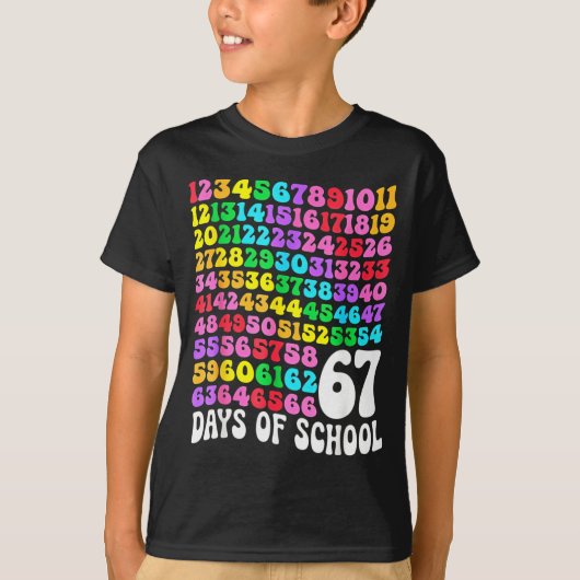 T-shirt 67th Day Of School Teacher 67 Days Math Numbers  (Devant)