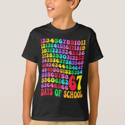 T-shirt 67th Day Of School Teacher Kids 67 Math Numbers 10 (Devant)