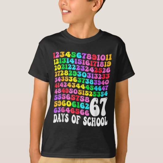 T-shirt 67th Day Of School Teacher Kids 67 Math Numbers 10 (Devant)
