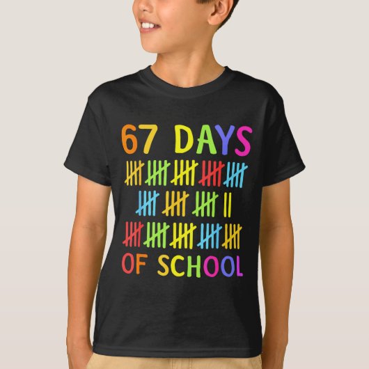 T-shirt 67th Day Of School Teacher Kids 67 Math Numbers 10 (Devant)