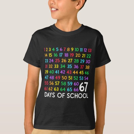 T-shirt 67th Day Of School Teacher Kids 67 Math Numbers 10 (Devant)