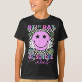 T-shirt 67th Day Of School Vibes Groovy Retro 100 Days Of (Devant)