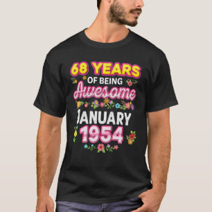 T-shirt 68 Ans D'Être Incroyable Depuis Janvier 1954 Nais