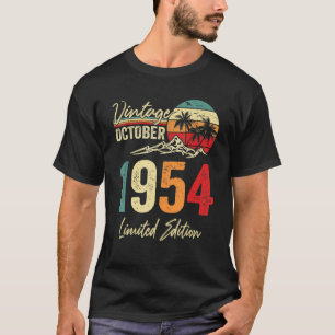 T-shirt 68 ans Vintage octobre 1954 68e anniversaire
