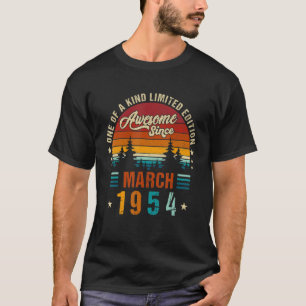 T-shirt 68ème anniversaire vintage stupéfiant depuis mars