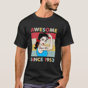 T-shirt 69 Année 69E Anniversaire Femmes Vintage 1953 Anni