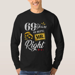T-shirt 69 Ans D'Être M. Right Funny Couple Mariage A