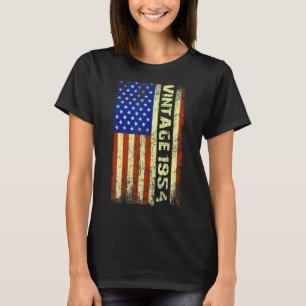 T-shirt 69 ans Vintage 1954 drapeau américain 69e naissanc