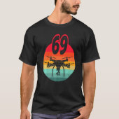 T-shirt 69e Anniversaire I Télécommande Rétro Drones Avec  (Devant)