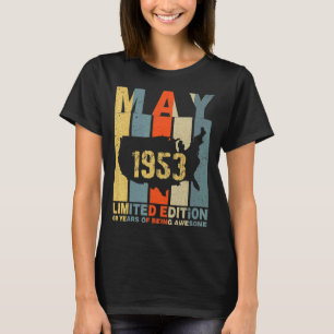 T-shirt 69e anniversaire mai 1953 69 ans d'être génial