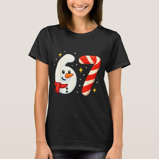 T-shirt 6 7 Meme Christmas Shirt 67 Six Seven Snowman Boy (Devant)