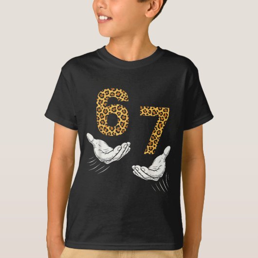 T-shirt 6-7 Meme Leopard Cheetah Cool Six-seven Funny (Devant)