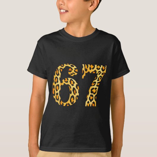 T-shirt 6-7 Mème Léopard Guépard Cool Six-sept (Devant)