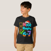 T-shirt 6-7 Meme Nice Naughty 67 Christmas Brain Rot Funny (Devant entier)