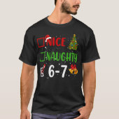 T-shirt 6-7 Meme Nice Naughty 67 Christmas Funny Xmas Kids (Devant)