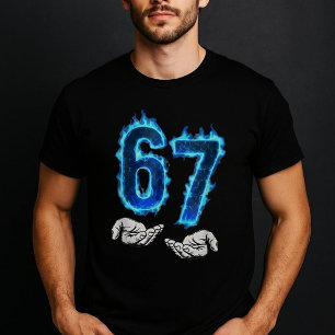 T-shirt 6 7 Mème Six Sept 67 Mains Mème Drôle