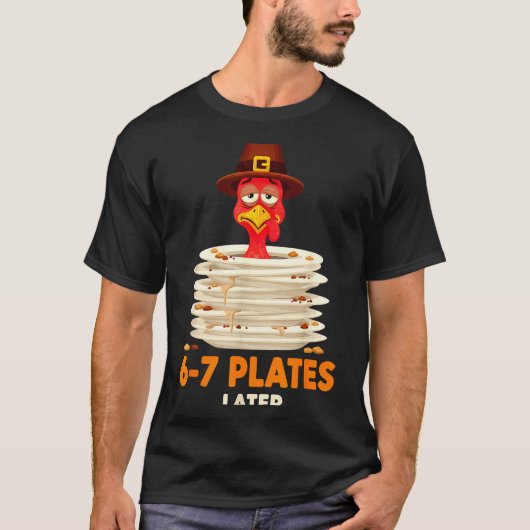 T-shirt 6-7 Plates Later 67 Meme Thanksgiving Turkey Day S (Devant)
