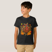 T-shirt 6 7 Thanksgiving Funny Leopard Bow Turkey Six Seve (Devant entier)