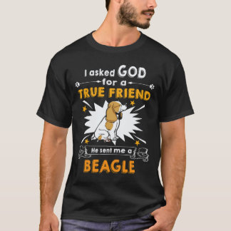 T-shirt 6 A demandé à Dieu - Vrai Ami - Un Beagle
