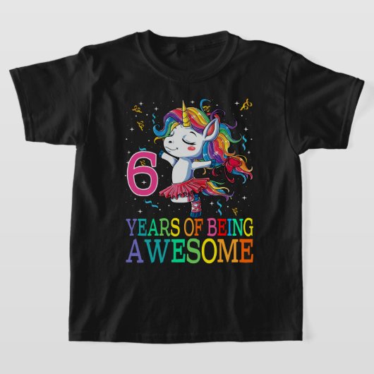 T-shirt 6 Anniversaire Dabbing Unicorn Party Cadeau 6 ans (Poser)