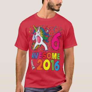T-shirt 6 Anniversaire Dabbing Unicorn Party Cadeau 6 ans