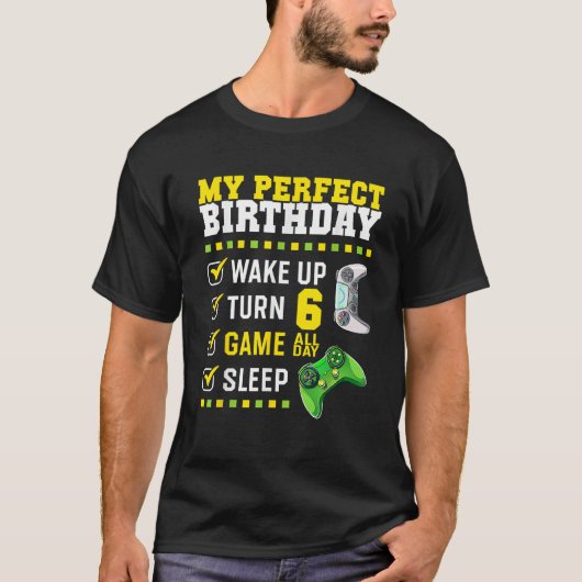 T-shirt 6 Anniversaire Fête Parfait Pour Joueur 6 Ans B (Devant)