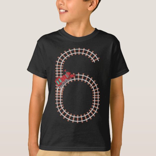 T-shirt 6 Anniversaire Train Railroad Theme 6 Anniversaire (Devant)