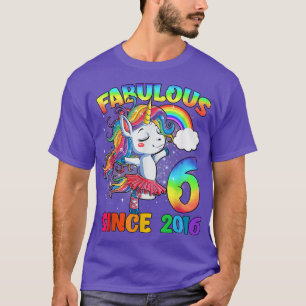 T-shirt 6 Ans 6e Anniversaire Unicorn Girl Fabulous Sin