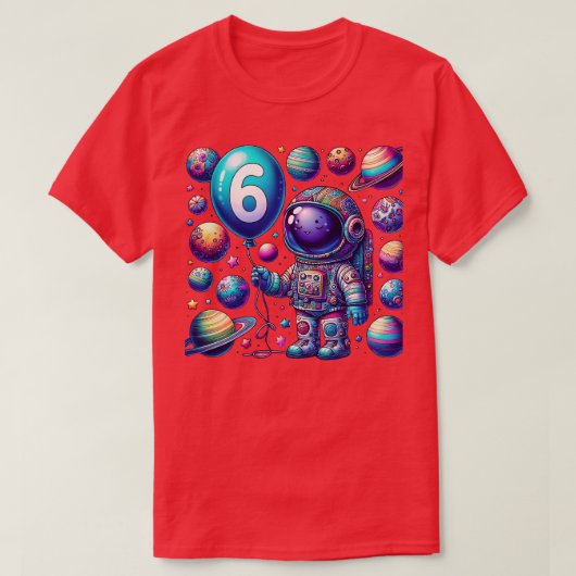 T-shirt 6 ans Anniversaire Cadeaux de garçon Astronaut 6e  (Design devant)