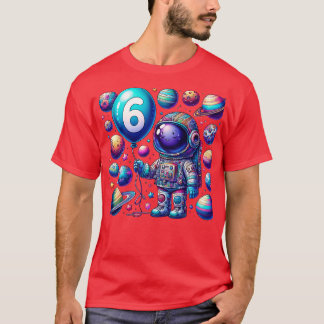 T-shirt 6 ans Anniversaire Cadeaux de garçon Astronaut 6e 