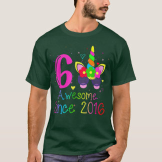T-shirt 6 Ans Filles Awesome depuis 2016 6e anniversaire U