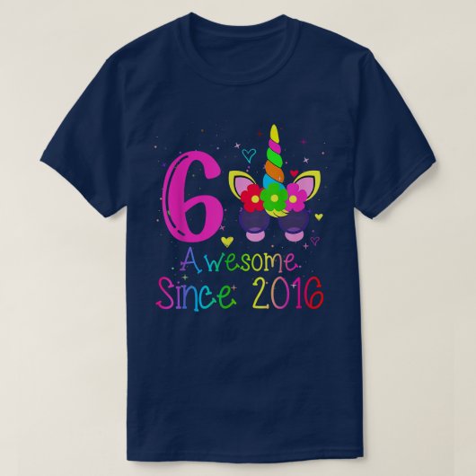 T-shirt 6 Ans Filles Awesome depuis 2016 6e anniversaire U (Design devant)