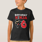 T-shirt 6 ans Karate Ninja Party Enfants 6e anniversaire (Devant)