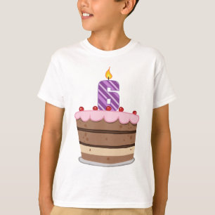 T-shirt 6 ans sur le gâteau d'anniversaire