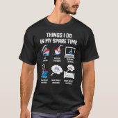 T-shirt 6 Choses que je fais dans mon temps libre - Croisi (Devant)